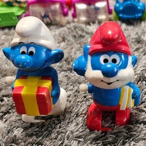 Vintage Smurf Toys Wind Up Walking Works